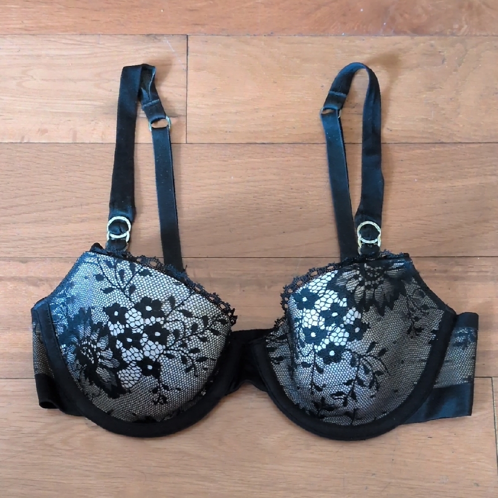 Stella McCartney 30C Black And Nude Lace Bra
